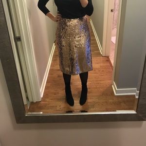 J.Crew Rose Gold Sequin Skirt, sz. 6
